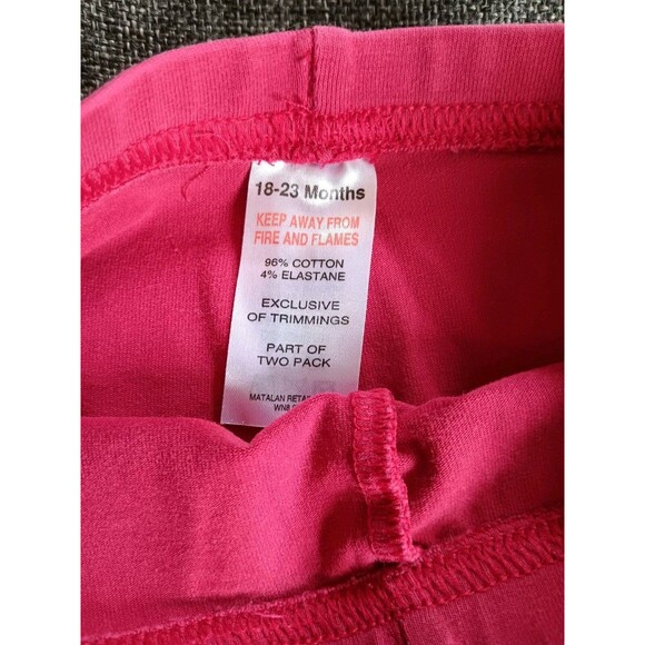 pants 18 To 24 Months girls Red Jersey Knit with Lace Trim And Buttons On Ankle - Picture 4 of 4